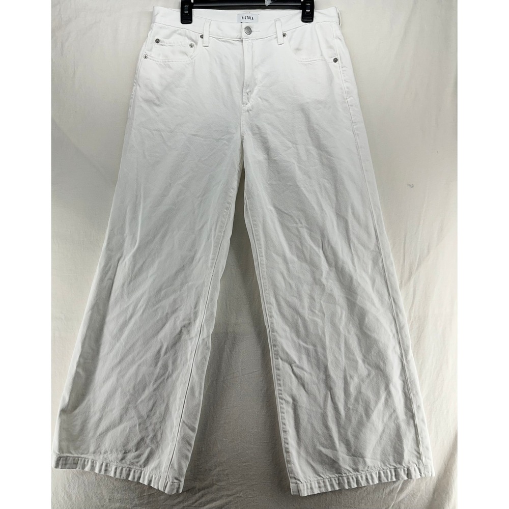 Pistola White Wide Leg High Rise Denim Jeans Womens Size 30